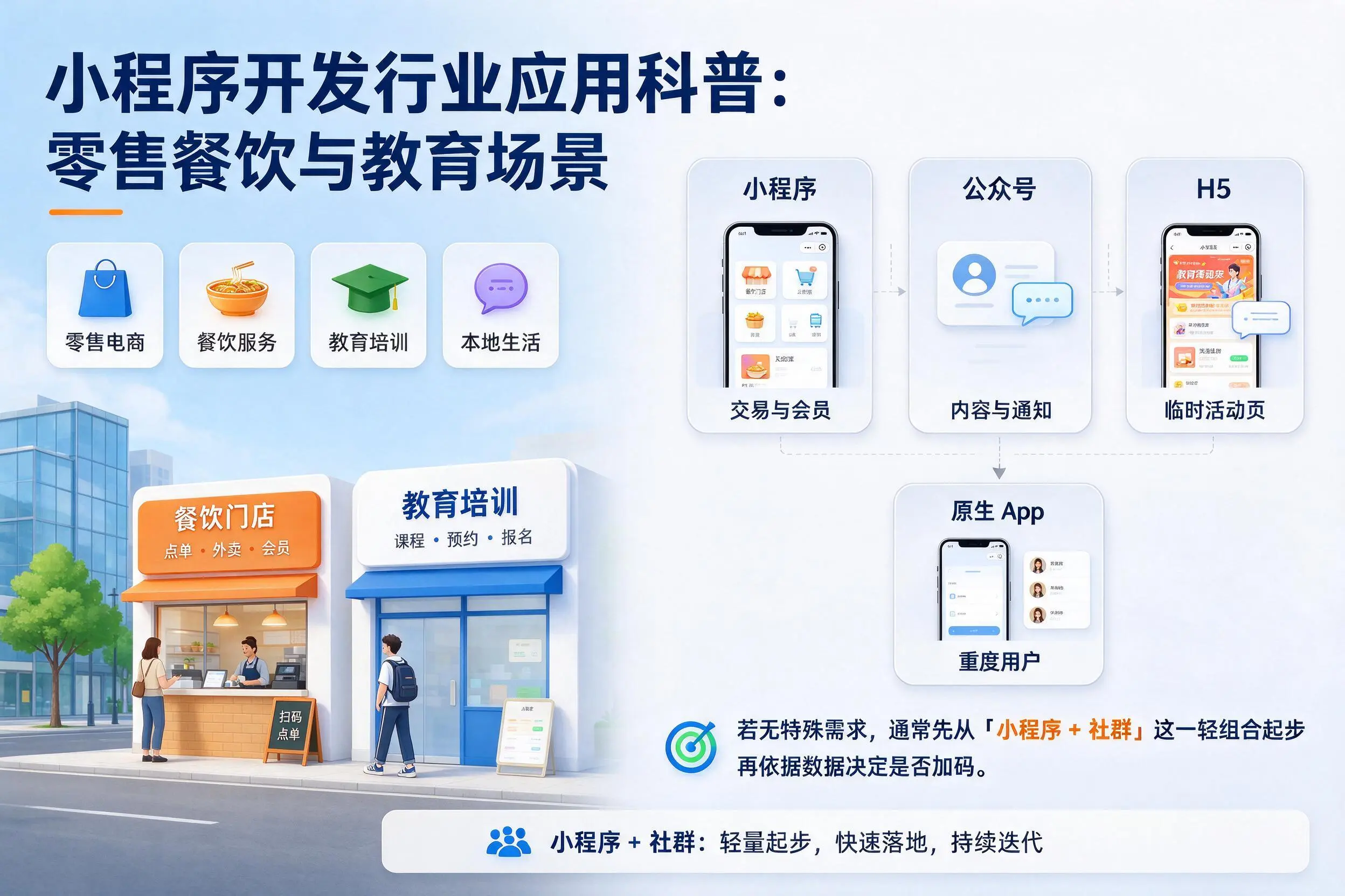 漯河小程序开发行业应用科普:零售餐饮与教育场景