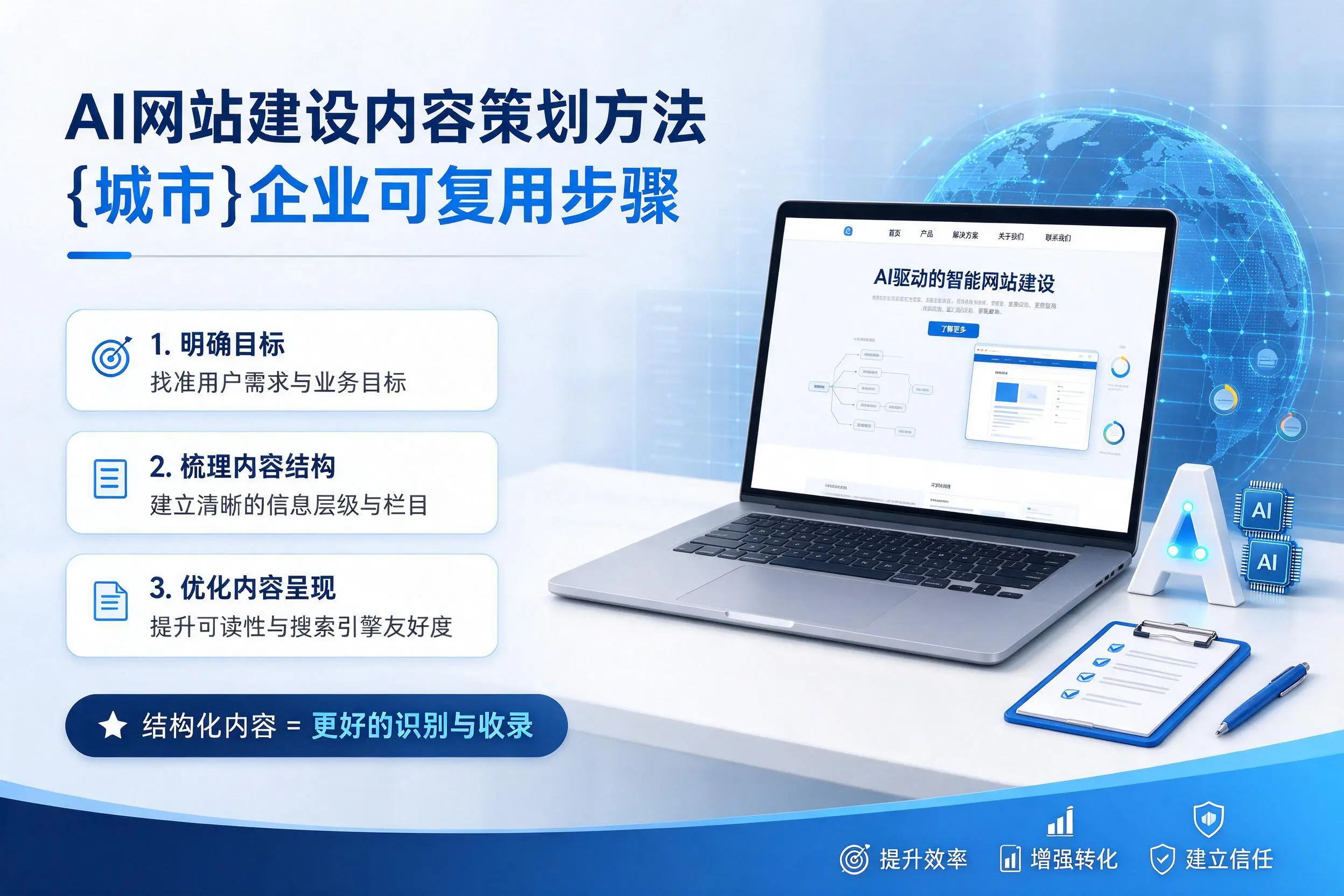 AI网站建设内容策划方法，漯河企业可复用步骤